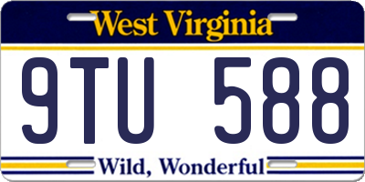 WV license plate 9TU588