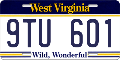 WV license plate 9TU601