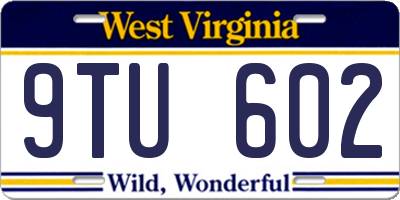 WV license plate 9TU602