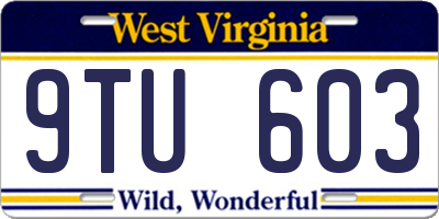 WV license plate 9TU603