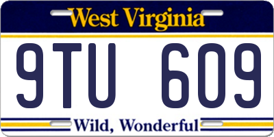WV license plate 9TU609