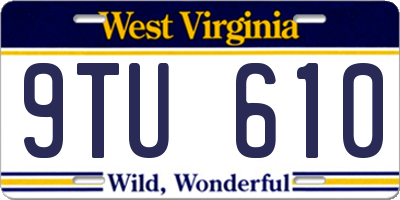 WV license plate 9TU610