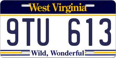 WV license plate 9TU613