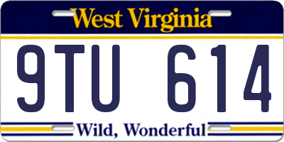WV license plate 9TU614
