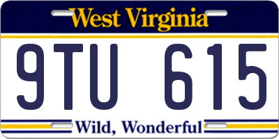 WV license plate 9TU615