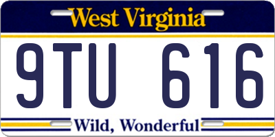 WV license plate 9TU616