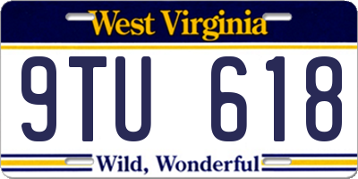 WV license plate 9TU618