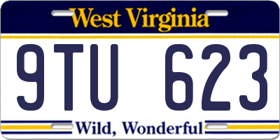 WV license plate 9TU623