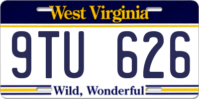 WV license plate 9TU626