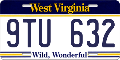WV license plate 9TU632