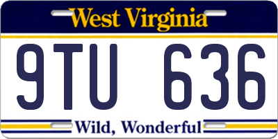 WV license plate 9TU636