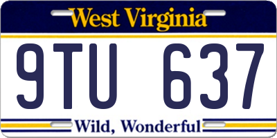 WV license plate 9TU637