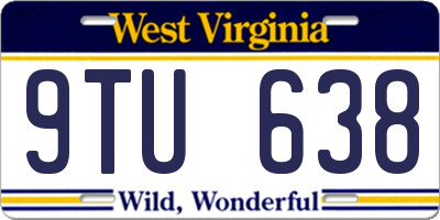 WV license plate 9TU638