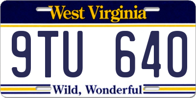 WV license plate 9TU640