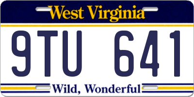 WV license plate 9TU641