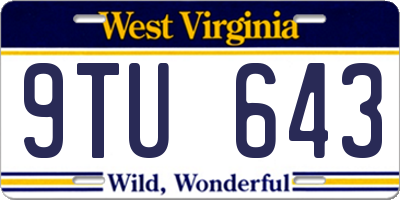 WV license plate 9TU643