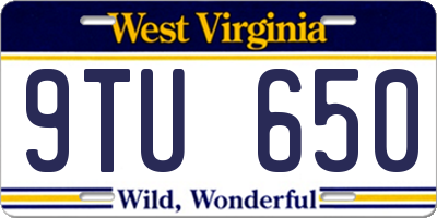 WV license plate 9TU650