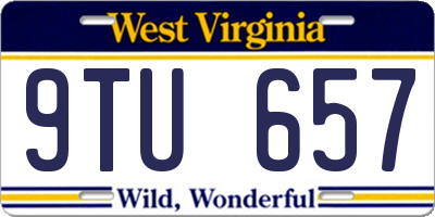 WV license plate 9TU657