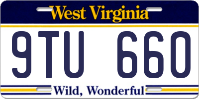 WV license plate 9TU660