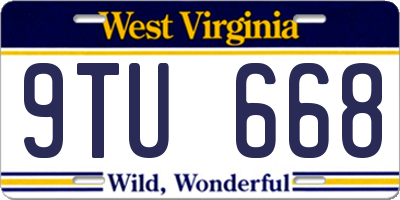 WV license plate 9TU668
