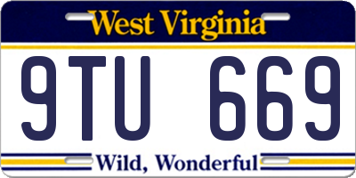 WV license plate 9TU669