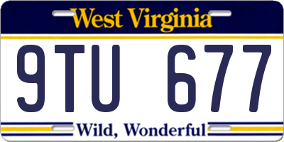 WV license plate 9TU677