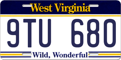 WV license plate 9TU680