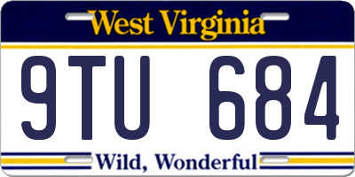 WV license plate 9TU684