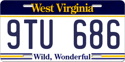 WV license plate 9TU686