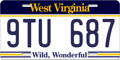 WV license plate 9TU687