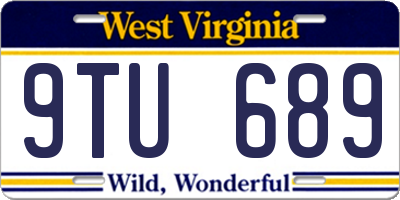 WV license plate 9TU689