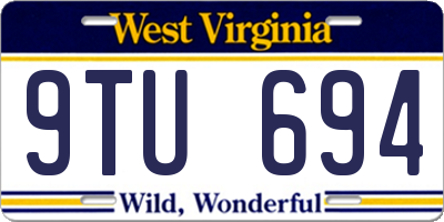 WV license plate 9TU694