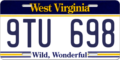 WV license plate 9TU698