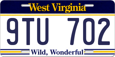 WV license plate 9TU702