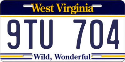WV license plate 9TU704