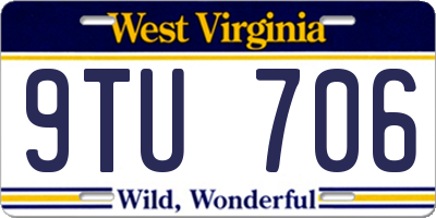 WV license plate 9TU706