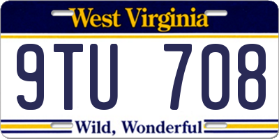 WV license plate 9TU708