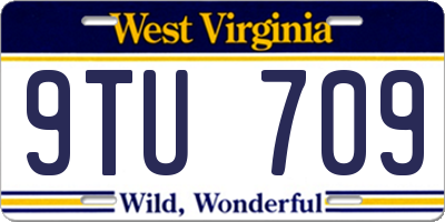 WV license plate 9TU709