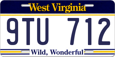 WV license plate 9TU712