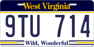 WV license plate 9TU714
