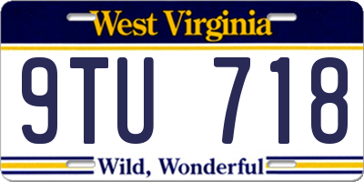 WV license plate 9TU718