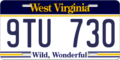 WV license plate 9TU730