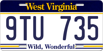 WV license plate 9TU735