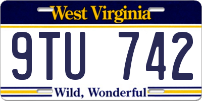 WV license plate 9TU742
