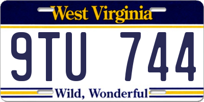 WV license plate 9TU744