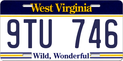 WV license plate 9TU746