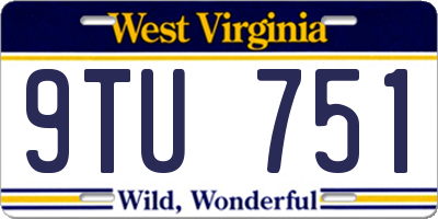 WV license plate 9TU751