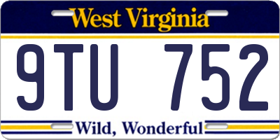 WV license plate 9TU752