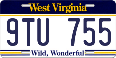 WV license plate 9TU755