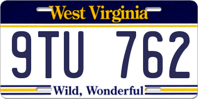 WV license plate 9TU762
